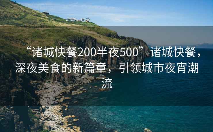 “诸城快餐200半夜500”诸城快餐，深夜美食的新篇章，引领城市夜宵潮流