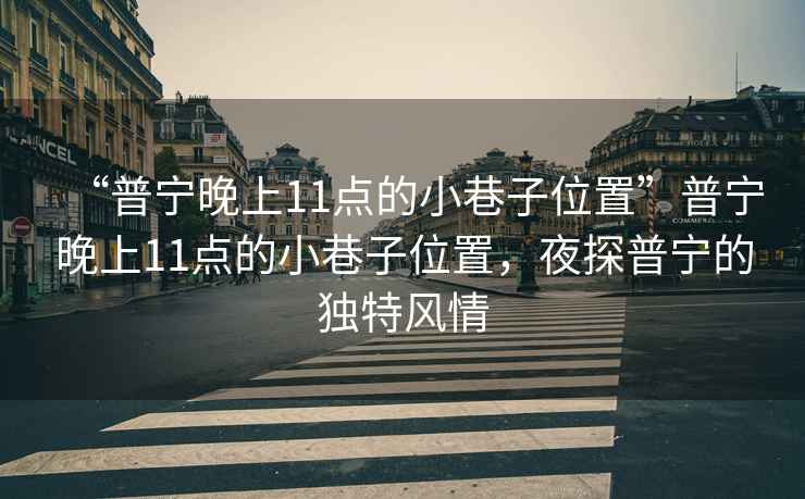 “普宁晚上11点的小巷子位置”普宁晚上11点的小巷子位置，夜探普宁的独特风情