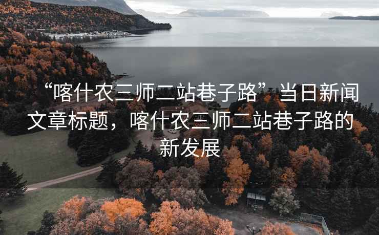 “喀什农三师二站巷子路”当日新闻文章标题，喀什农三师二站巷子路的新发展