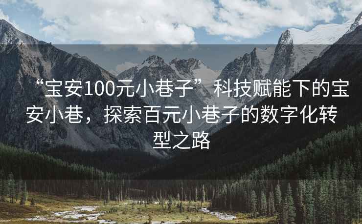 “宝安100元小巷子”科技赋能下的宝安小巷，探索百元小巷子的数字化转型之路